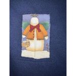 Vintage 90s Christmas Snowman Holiday Sweatshirt Grandma Core Navy L Blue Size L Photo 8