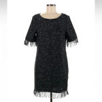 Cupcakes and Cashmere Boho Heathered Black Tweed Sherry Fringe Dress Size M Size M Photo 1