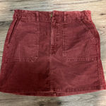 American Eagle  Outfitters Red Corduroy Mini Skirt Photo 0