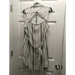 No Boundaries  Juniors Size XXXL (21) Green White Striped Lace Back Shirt Dress Photo 3