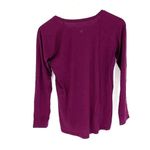 Lululemon Womens Crew Neck High Low Hem Long Raglan Sleeve Top Burgundy Small Photo 1