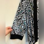 Vintage Aztec Daisy Print Cardigan Medium Black Photo 2