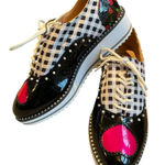 Torrid  Betsey Johnson Oxford Platform Rose Heart Plaid Shoes 7.5 Wide Photo 0