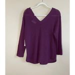 Sadie & Love Purple Vneck Sweater Top Sz S Photo 3