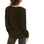 IRO  Black Surplice Feminine Blouse Size 34 Satin Jacquard Draped Plunge V New Photo 4