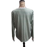 J.Crew Shirt Womens Size L Green White Stripes Casual Long Sleeve Classic Preppy Photo 2