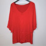 Milly of New York Red Butterfly Sleeve Silk Dress Size 6 Photo 3