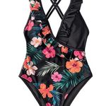 Cupshe NWT tropical floral  swimsuit Size Small Photo 5