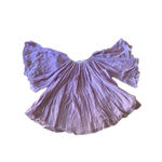 Boho Lilac Crinkle Cotton Off Shoulder Top Cottagecore Greece Women’s M Purple Size M Photo 1