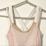 Lululemon Peach Stripe Size 4 Athletic Layered Workout Tank Photo 1