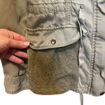 Max jeans Women’s Snap Front Lace Detail Lightweight Jacket Olive Green Size M Photo 6