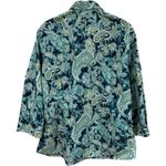 Lands' End  No Iron Supima Blue and Green Paisley Print Comfort Button up Size 16 Photo 4