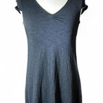 Horny Toad  Women's Black V Neck Gathered Front Knit Dress Grunge Photo 0