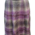 Chadwick's NWOT Vintage Tartan Skirt Wool Blend 6 Pleated Pockets Purple Gray Photo 0