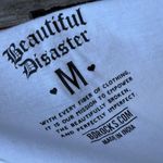 Beautiful Disaster Women's Love Hate Racer Back Tank Top Size Medium Live Fast White Photo 7