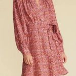 Amour Vert Marais Tie Belt Long Sleeve Mini Dress in Rennes Pink Photo 0