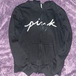 PINK - Victoria's Secret PINK Victoria’s Secret Black Zip-up Sweater Photo 0