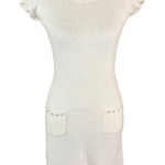 Naf Naf White Angora Wool‎ Blend Knit Sweater Dress Short Sleeve Medium Photo 0