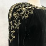 VTG 80s Le Crillon Womens Velvet Dress Size 8 Sequin Art Deco Glam Party Evening Black Photo 2