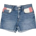 Current/Elliott NWT Current/Elliot The Aficionado Contrast Pocket Denim Shorts Size 24 Photo 1