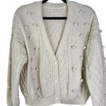 For Love & Lemons  Florentina Button Down Cardigan Cream Size Small Bobble Ball S Photo 3