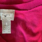 Chico's NWOT Sparkle Button-Cuff V-Neck Sweater Medium Photo 4