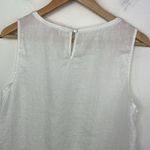 Marina Luna Linen White Crochet Trim Sleeveless Top size Medium Photo 6