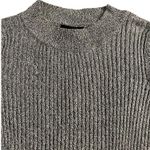 Topshop Heather Black Ribbed Sweater Tunic Side Slits Arm Slits size 6 Photo 4