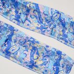 Vintage 80s Blue & Pink Metallic Floral Scarf Wraps Photo 4