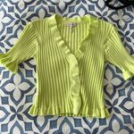 BCBGeneration Neon Rib-Knit Ruffle Crop Top Photo 0