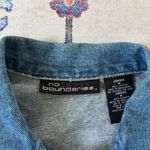 No Boundaries Y2K  Embroidered Flower Classic Denim Jacket Photo 1