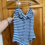 J.Crew Womens Blue and White Nautical Stripe One Piece Bathing Suit Size 8 Photo 0