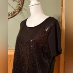 Ashley Stewart  Black Sequin Short Sleeve T-Shirt size 14/16 Photo 1