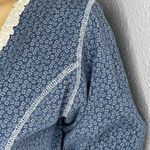 Pepe Jeans Vintage Bodysuit Floral Blue Cream Corset and Lace Detail Size Large Photo 2