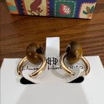 House of Harlow 1960 | Gold Hoop Tiger Eye Earrings Photo 6