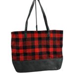 Dress Barn Women's Red & Black Plaid Large Bag Photo 1