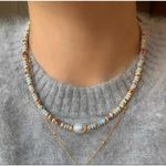 Stainless steel Pearl And Beaded Collar Necklace SET Womens Blue Photo 8
