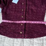 Hill House NWT Burgundy Valentina Tweed Jacket with Gold Buttons Old Money - Med Photo 9