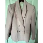 ZARA light pink blazer size small with shoulder pads classy stylish long style Photo 6