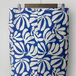 Solid & Striped  Lucienne Midi Skirt XS Blue White Leaf‎ Print Linen Photo 6