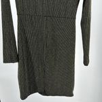 Altar'd State Black and Gold Long Sleeve Dress knotted faux wrap top metallic L Photo 4