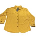 New Tacvasen Women's Gold Loose Fit Corduroy Shacket Shirt Long Sleeve Photo 5