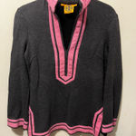 Tory Burch Tory Burch Gray & Pink Mock Neck Long Sleeve Tunic Sweater Top Sz XS Photo 0