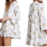 Free People  Swing Tunic Crepe Long Sleeve Dress White Gardenia Size Large Boho Photo 2