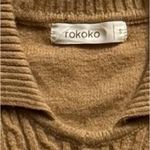 Rokoko Classic Cable Knit Short Sleeved Sweater in Dark Tan Size Small Photo 1