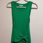 Michael Stars  Solange Green Maxi Tank Dress Knot Tie Front Slit Size Medium Photo 4