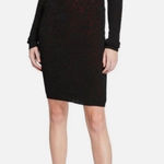 Milly  Black‎ Red Pointelle Lace Long Sleeve Puff Shoulder Bodycon Dress M Photo 0