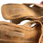 Jolie Victoria Corduroy Grommet Platform Wedge Slip On Sandals Size 7.5 Brown Photo 6