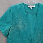 Another Thyme Green Glitter Sparkly Coverup Blouse Party Glam VTG Top Medium 10 Photo 3