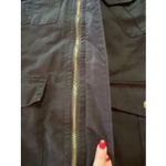 Wenven Woman's Black Coat‎ Jacket Parka Hood Military Style Sz Sm Pockets Patch Photo 6